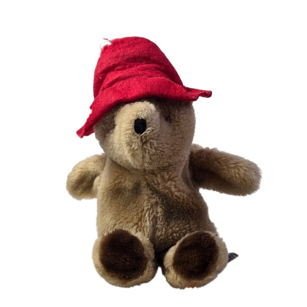 Vintage Eden Paddington Bear Plush Stuffed Animal Toy Teddy Red Hat 1980s READ